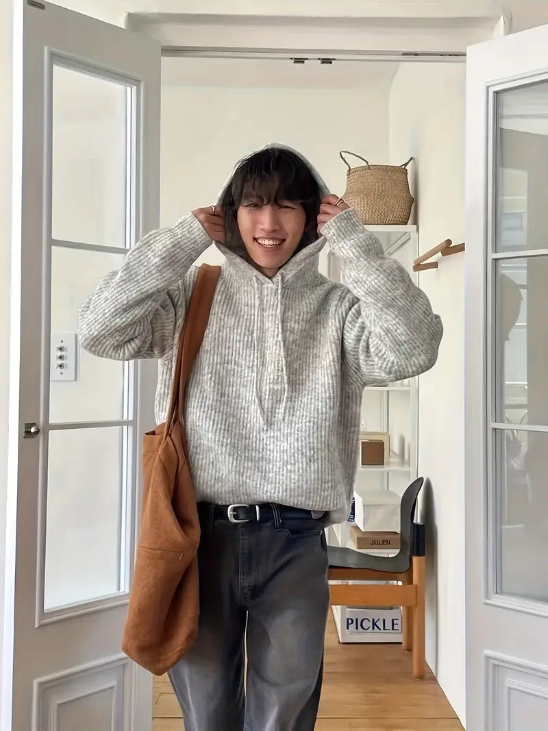 primecuration | Pull en laine tricoté pour hommes - Confort et chaleur d'hiver