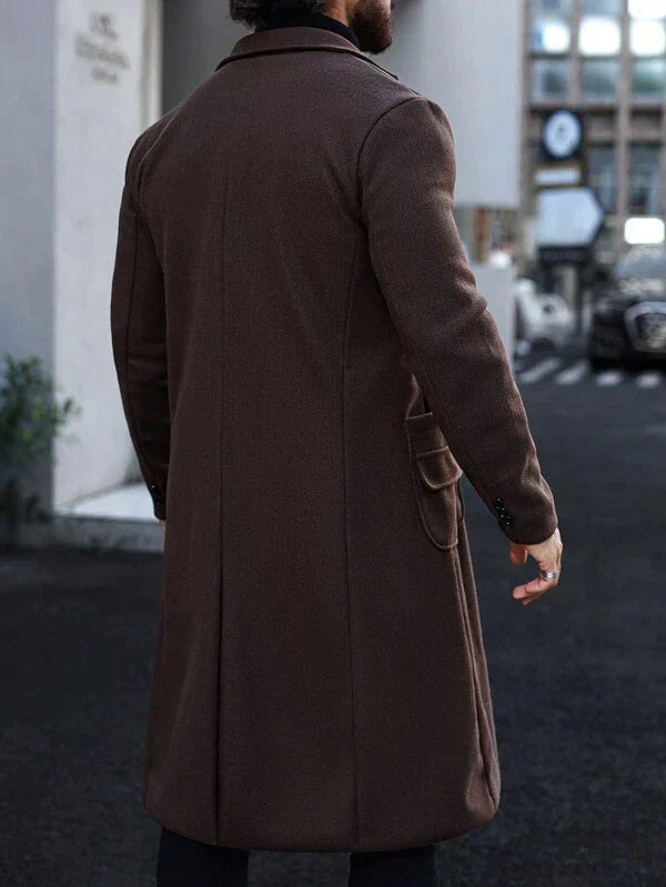primecuration | Manteau Long Luxueux en Laine pour Hommes - Élégance et Confort