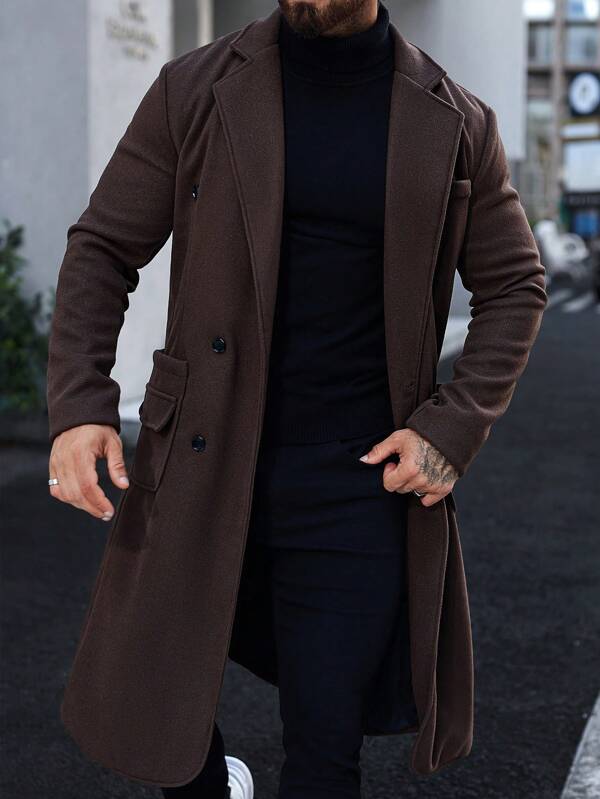 primecuration | Manteau Long Luxueux en Laine pour Hommes - Élégance et Confort