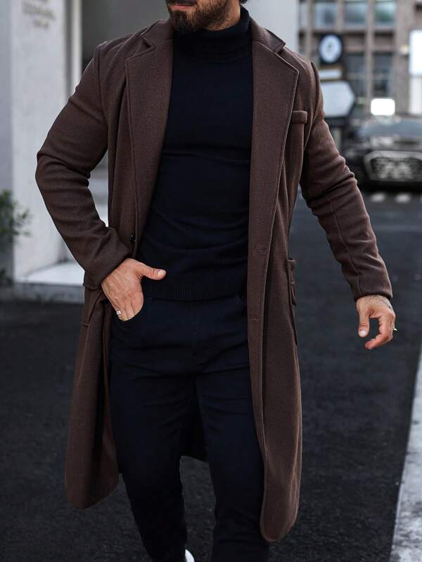 primecuration | Manteau Long Luxueux en Laine pour Hommes - Élégance et Confort