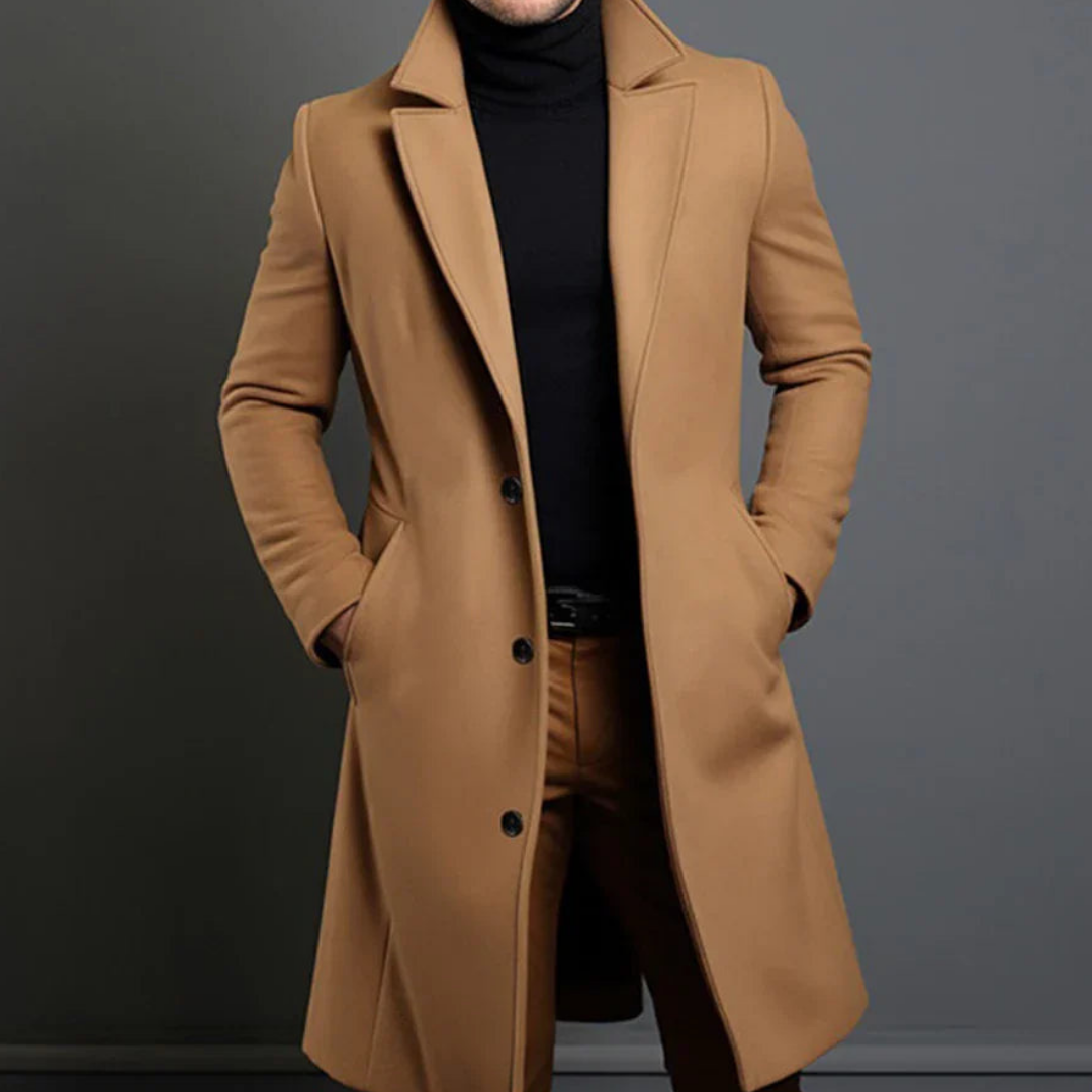primecuration | Trench-coat long en laine pour hommes, élégant et tendance