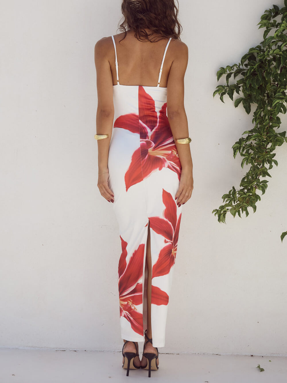 Abstracte Bloemenprint Maxi Jurk