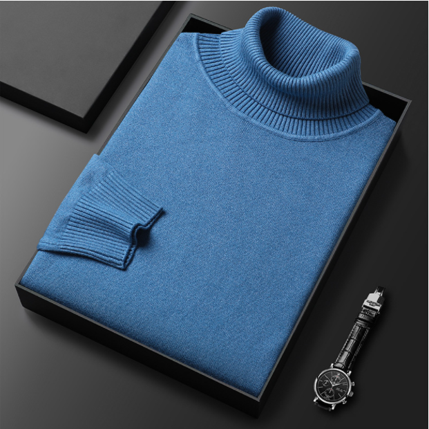 primecuration | Pull col roulé en laine pour hommes, confort et style polyvalent