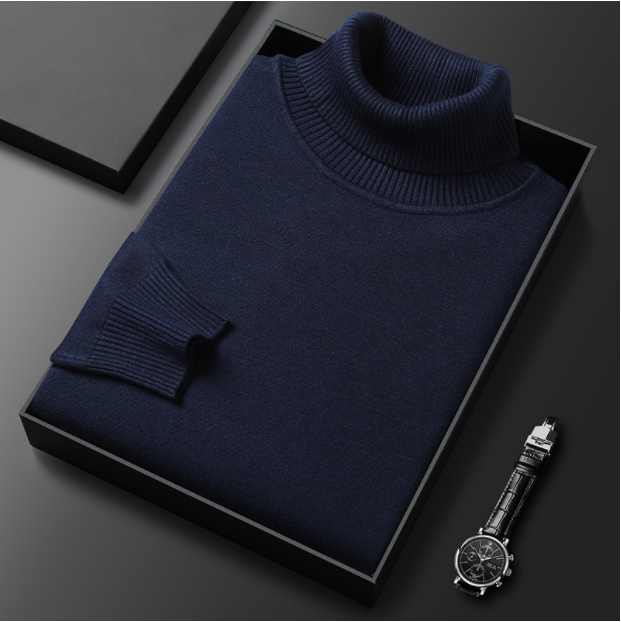 primecuration | Pull col roulé en laine pour hommes, confort et style polyvalent