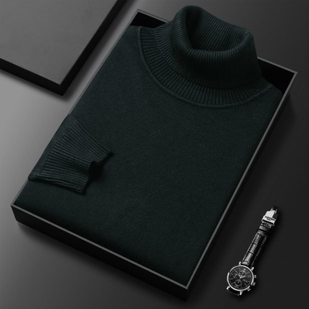 primecuration | Pull col roulé en laine pour hommes, confort et style polyvalent