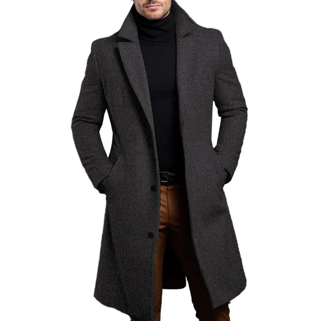 primecuration | Trench-coat long en laine pour hommes, élégant et tendance