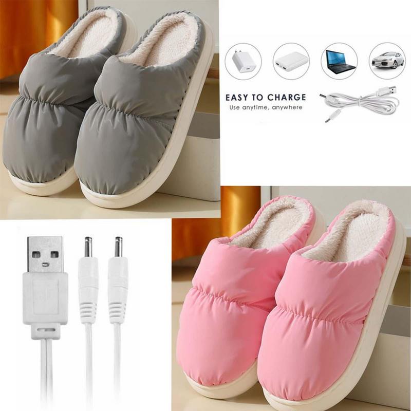 primecuration | Chaussons chauffants en peluche unisexes, doux et confortables