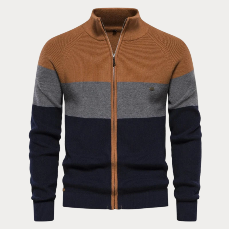 primecuration | Veste en tricot patchwork pour hommes - Confort et style
