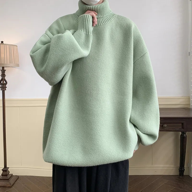 primecuration | Pull col roulé surdimensionné en laine pour hommes - Confort et style