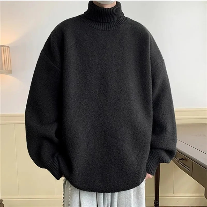 primecuration | Pull col roulé surdimensionné en laine pour hommes - Confort et style