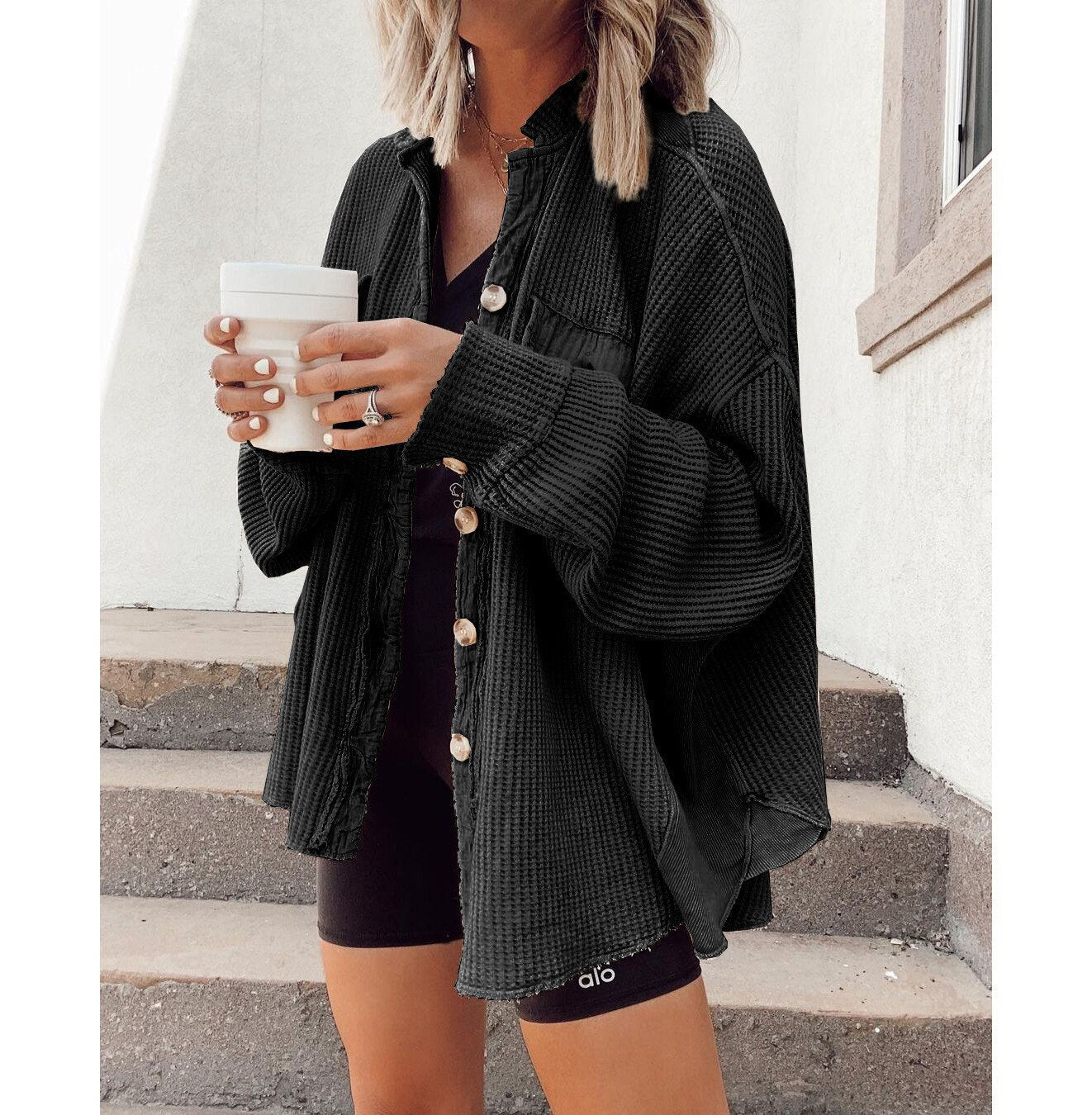 Veste Côtelée Irrégulière Chic pour Femme - Style Élégant et Confortable