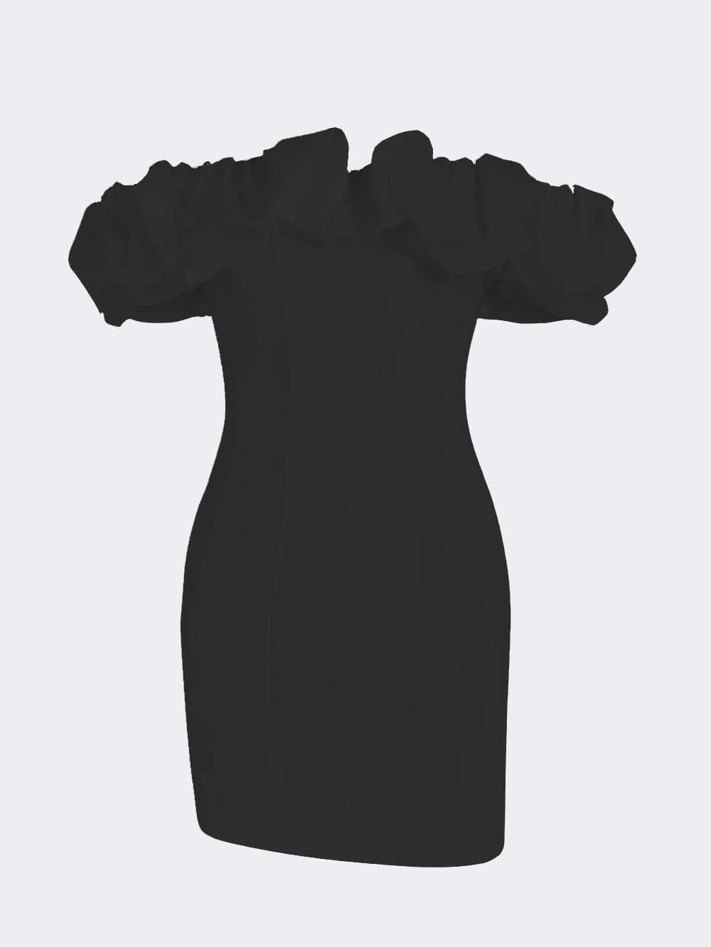 Satin Ruffled Strapless Mini Jurk