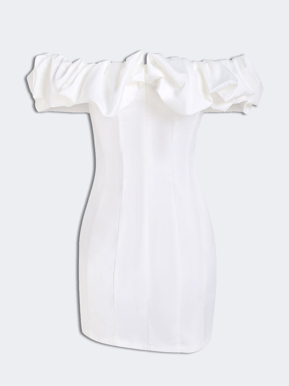 Satin Ruffled Strapless Mini Jurk