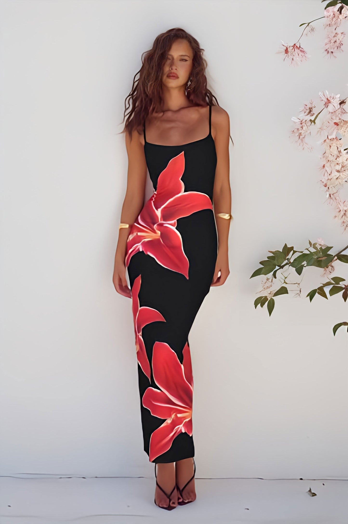 Midi Jurk Zwarte Lelie