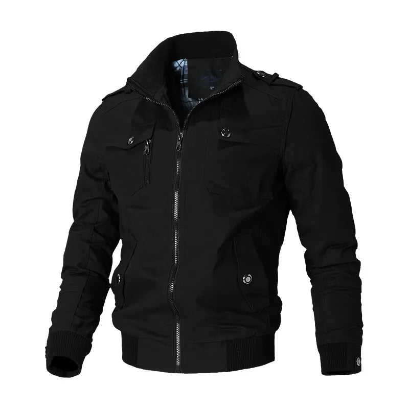 primecuration | Veste Coupe Slim Militaire en Tissu Durable pour Quotidien