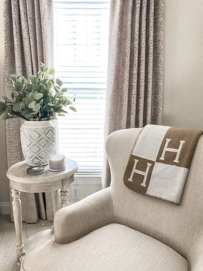 Couverture douce chaude – Plaid en laine classique pour canapé et lit