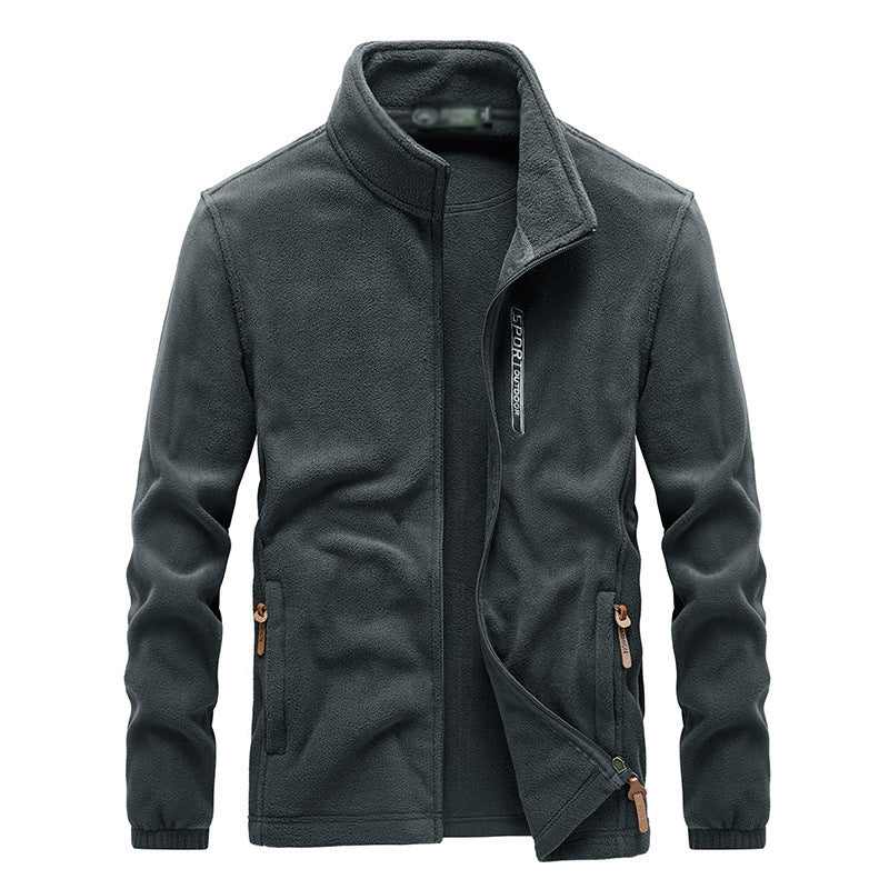 primecuration | Veste chaude en polaire pour hommes, col montant, confort hiver