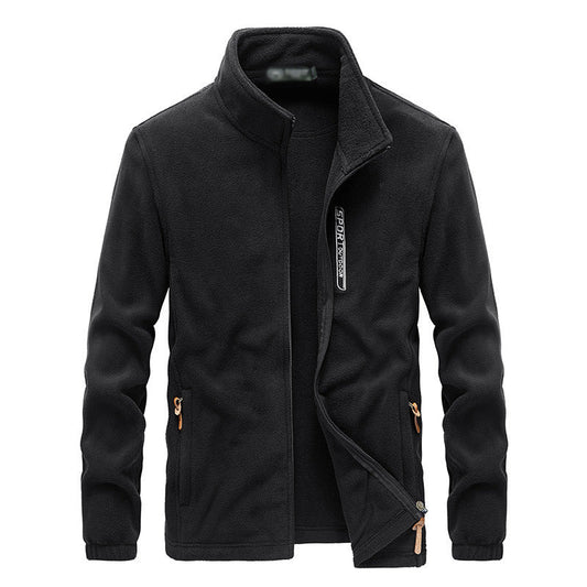 primecuration | Veste chaude en polaire pour hommes, col montant, confort hiver