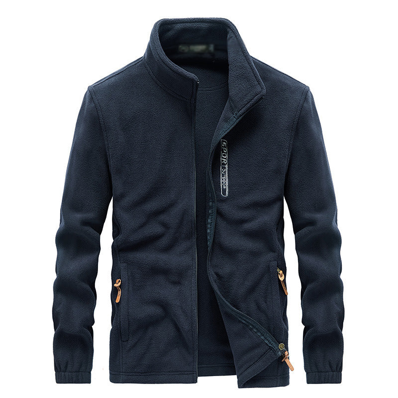 primecuration | Veste chaude en polaire pour hommes, col montant, confort hiver