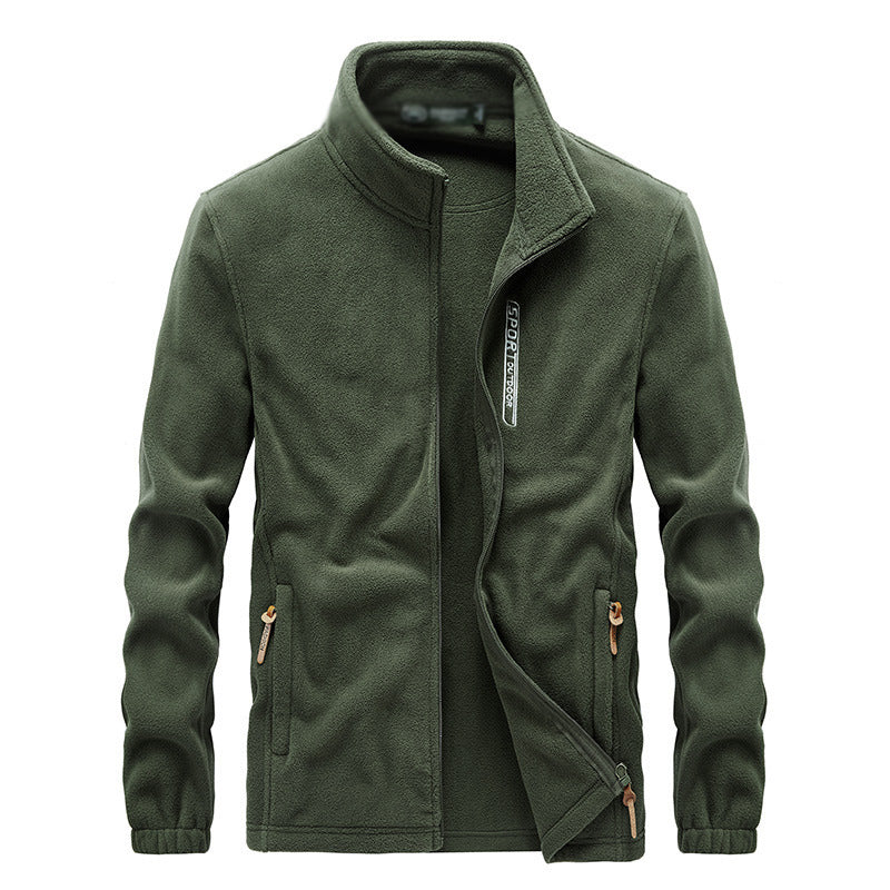 primecuration | Veste chaude en polaire pour hommes, col montant, confort hiver