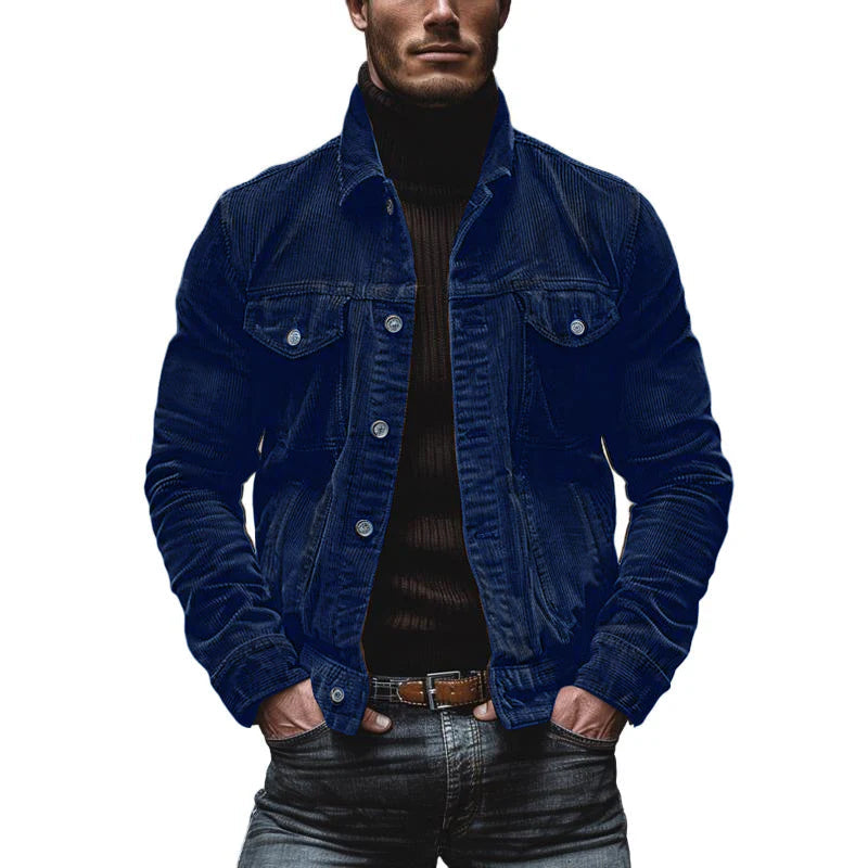 primecuration | Veste vintage en denim pour hommes, col revers, style rétro