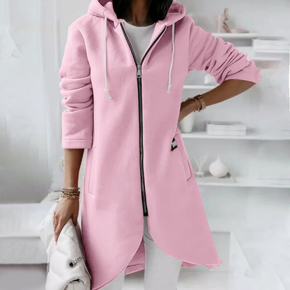 primecuration | Veste Élégante Longue en Rose - Chic et Confortable pour Femmes