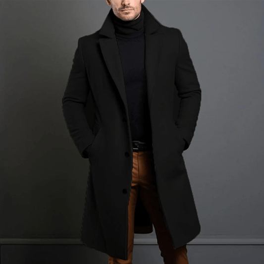 primecuration | Manteau long en laine pour hommes - élégant et chaud