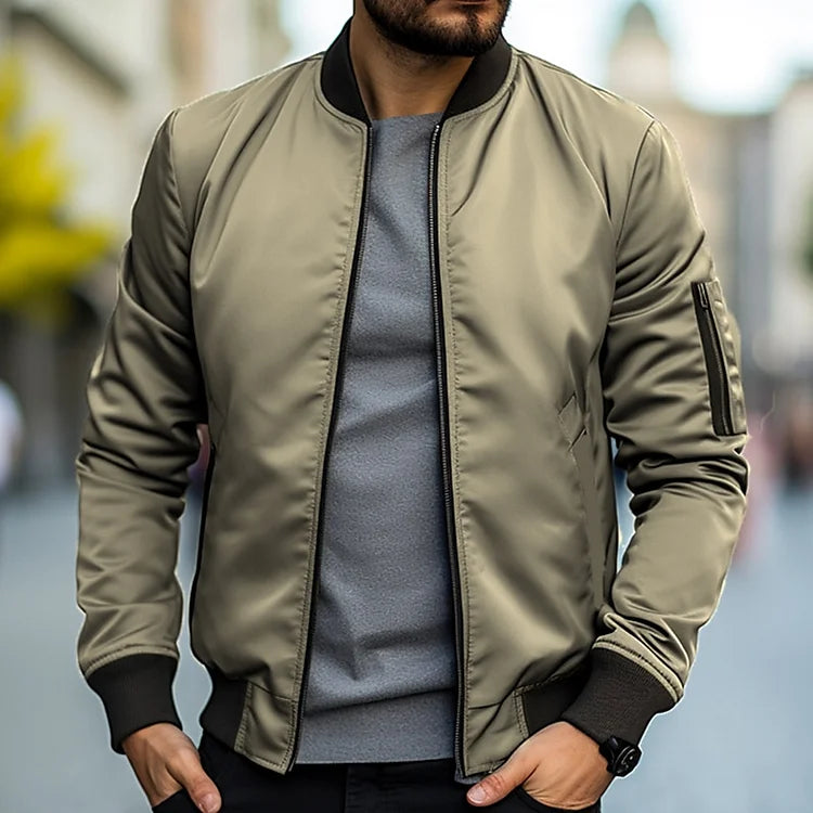 primecuration | Veste Bomber Tendance en Cuir pour Hommes - Style Urbain et Confortable