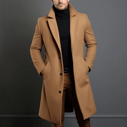 primecuration | Manteau long en laine pour hommes - élégant et chaud