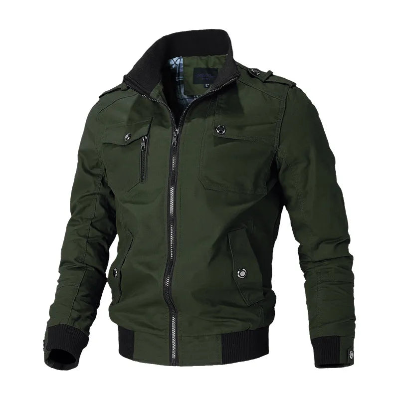 primecuration | Veste Coupe Slim Militaire en Tissu Durable pour Quotidien