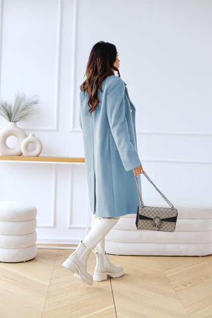 primecuration | Manteau femme en laine double boutonnage élégant et chaud
