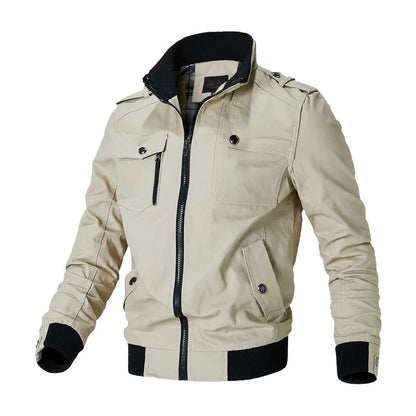 primecuration | Veste Coupe Slim Militaire en Tissu Durable pour Quotidien