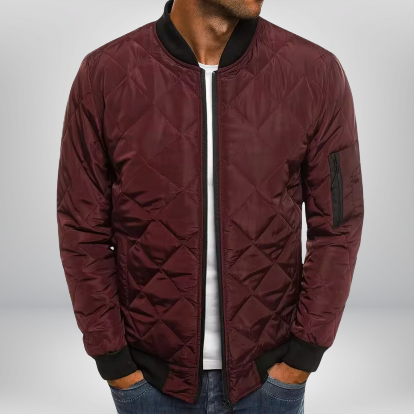 primecuration | Veste bomber rembourrée pour hommes - Chaude et élégante