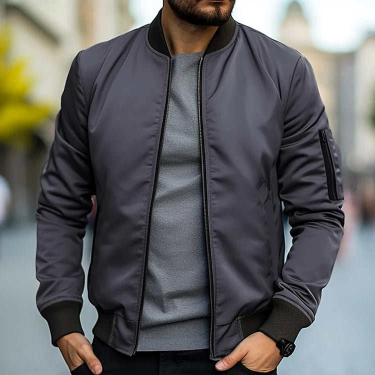 primecuration | Veste Bomber Tendance en Cuir pour Hommes - Style Urbain et Confortable