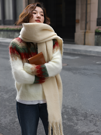 Pull en tricot rouge de Noël confortable et stylé pour les fêtes