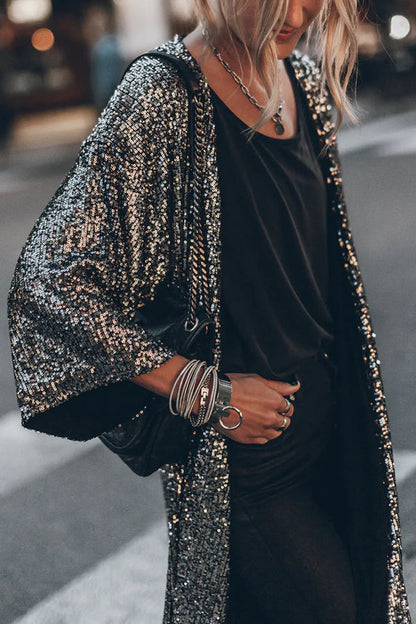 Veste à Paillettes Brillantes pour Femme - Élégante et Chic pour Sorties