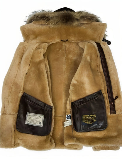 primecuration | Veste Davi B-7 en Peau de Mouton - Parka Élégante et Chaude