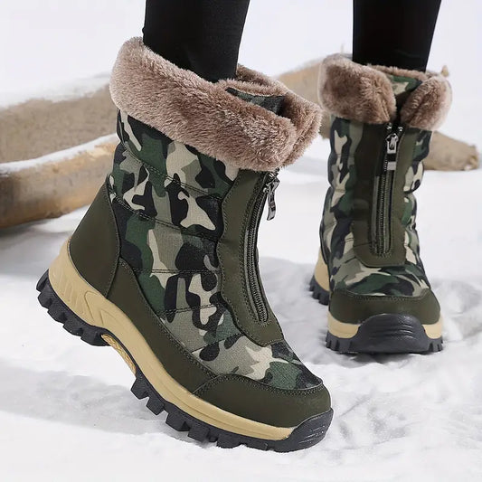 Quitelina | Bottes d'Hiver à Zip Frontale, Doublure Polaire, Résistantes et Chaudes