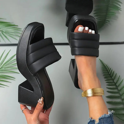 primecuration | Talons Hauts à Plateforme Ouverte en Similicuir Élégants