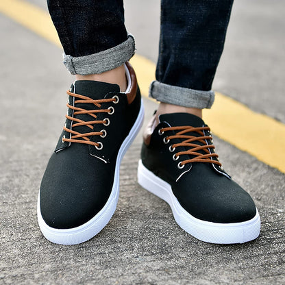 primecuration | Baskets robustes pour hommes, semelle blanche, confort et style
