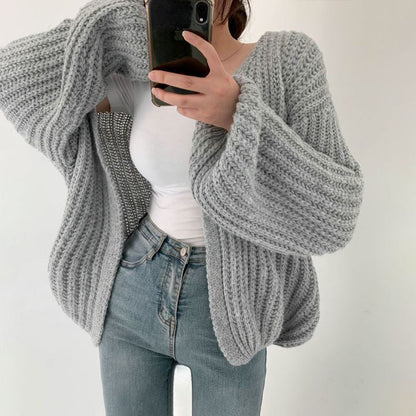 Cardigan Tricoté Confortable et Chaud pour Automne/Hiver à Porter à la Maison