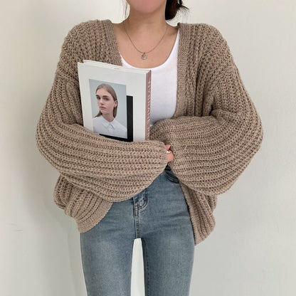 Cardigan Tricoté Confortable et Chaud pour Automne/Hiver à Porter à la Maison