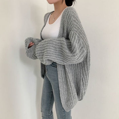 Cardigan Tricoté Confortable et Chaud pour Automne/Hiver à Porter à la Maison