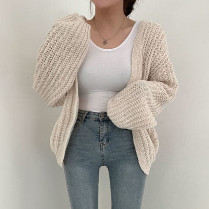 Cardigan Tricoté Confortable et Chaud pour Automne/Hiver à Porter à la Maison