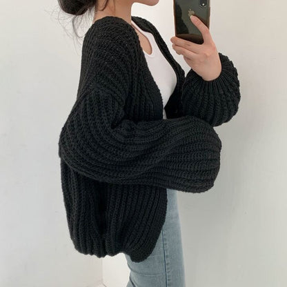 Cardigan Tricoté Confortable et Chaud pour Automne/Hiver à Porter à la Maison