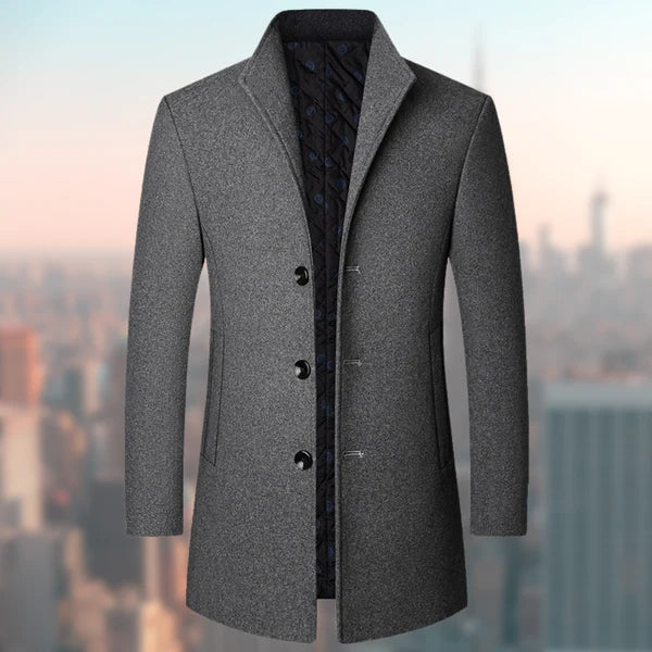 primecuration | Manteau long en laine pour hommes - Élégant, chaud et confortable
