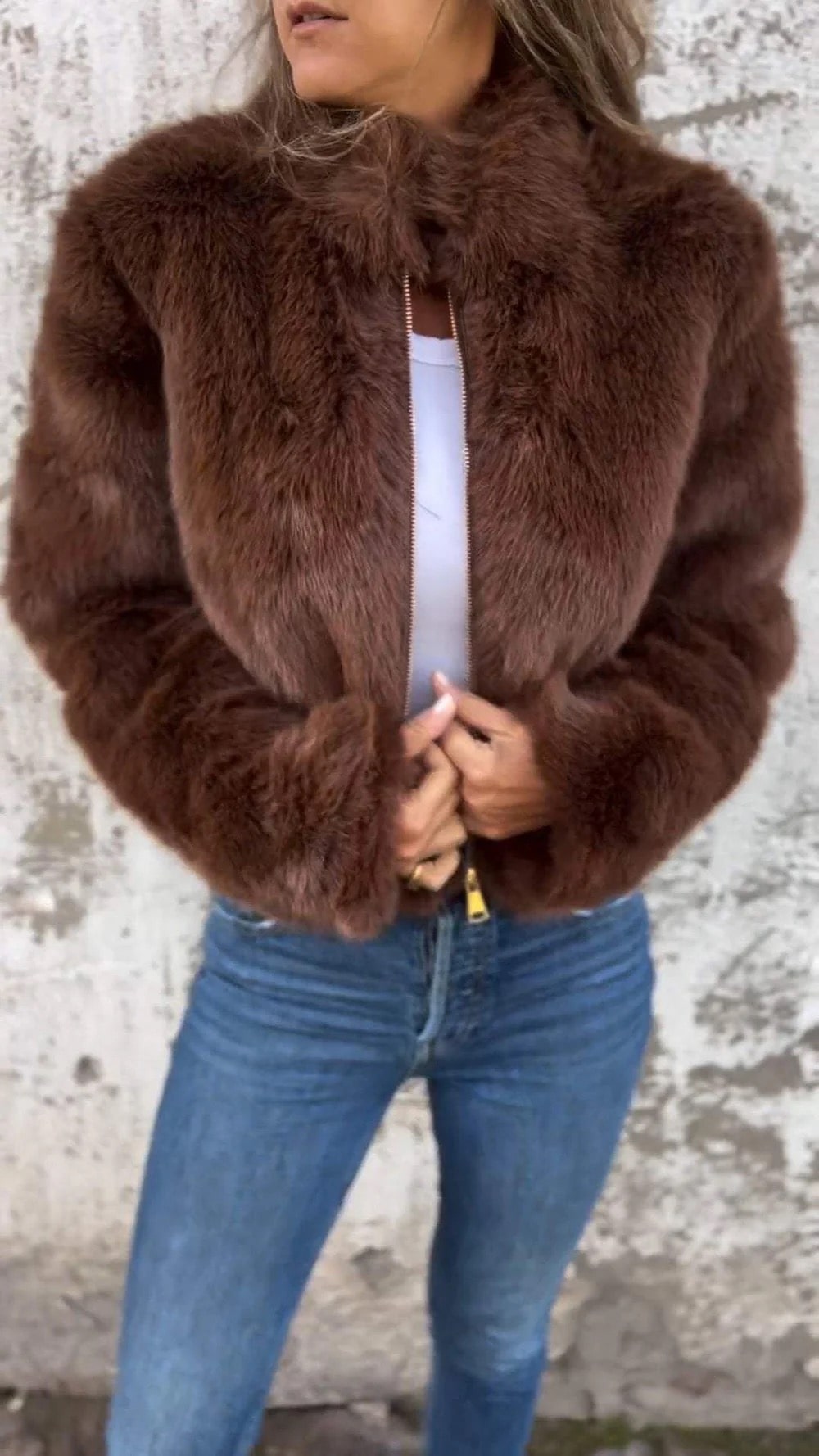 Manteau en fourrure haut de gamme femme – Veste élégante et chic pour hiver