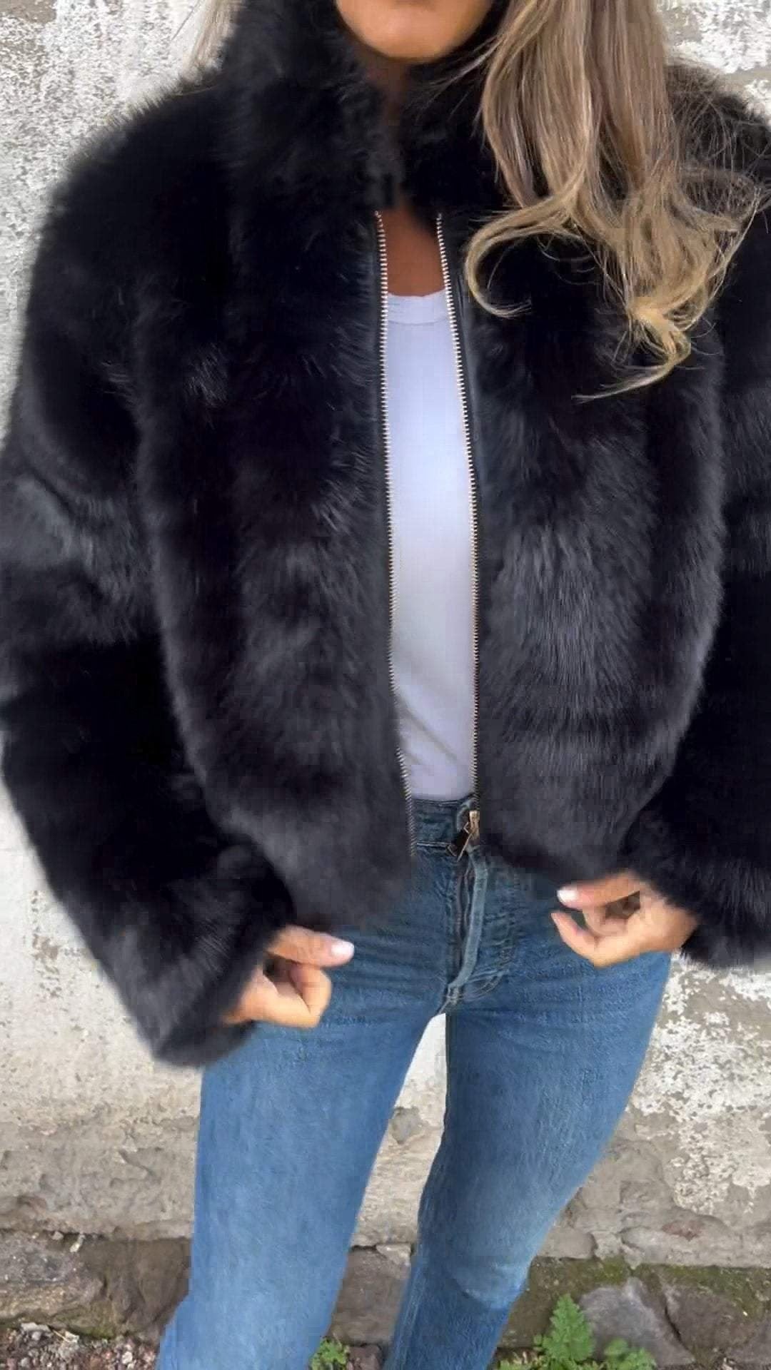 Manteau en fourrure haut de gamme femme – Veste élégante et chic pour hiver