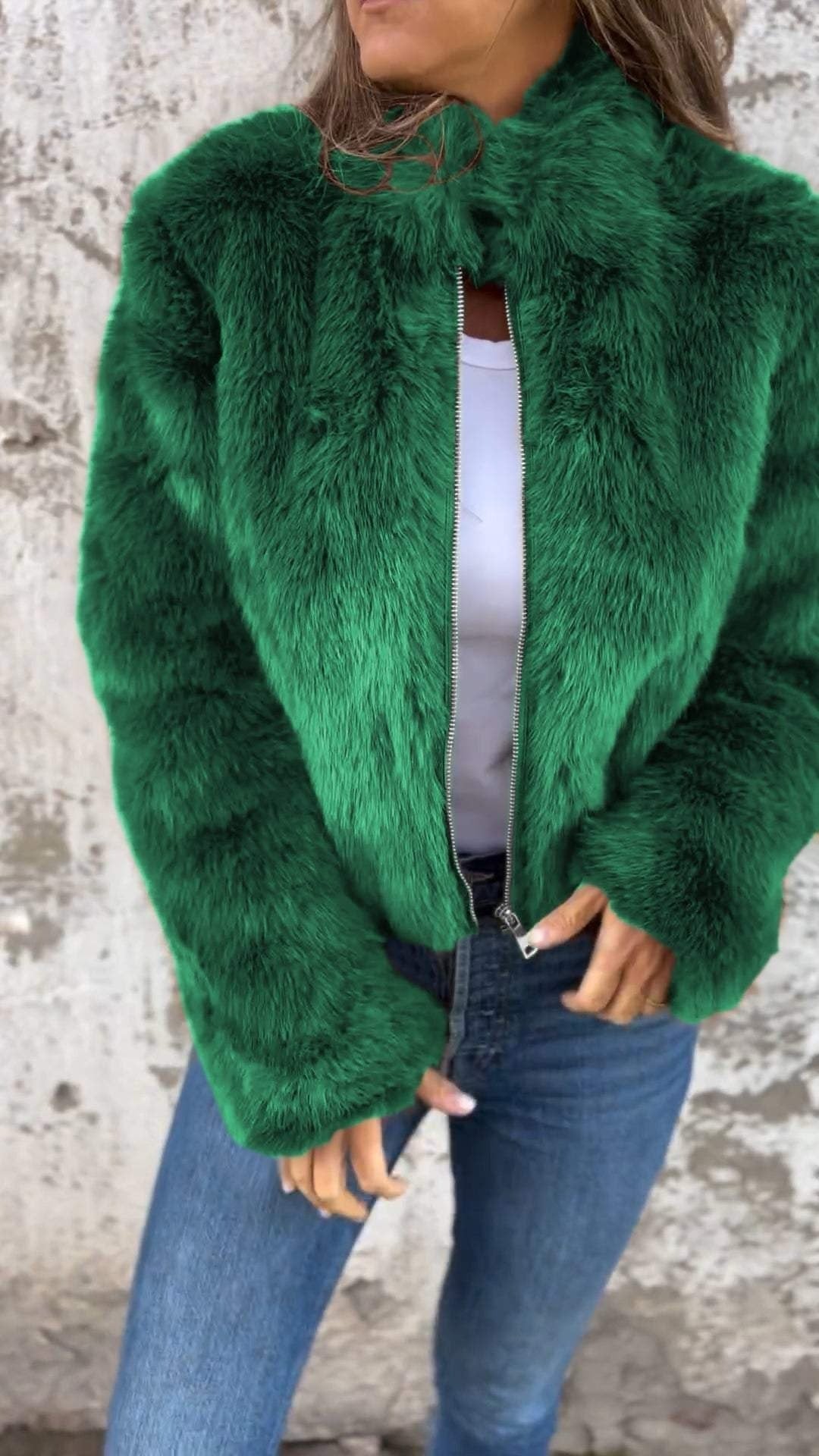 Manteau en fourrure haut de gamme femme – Veste élégante et chic pour hiver