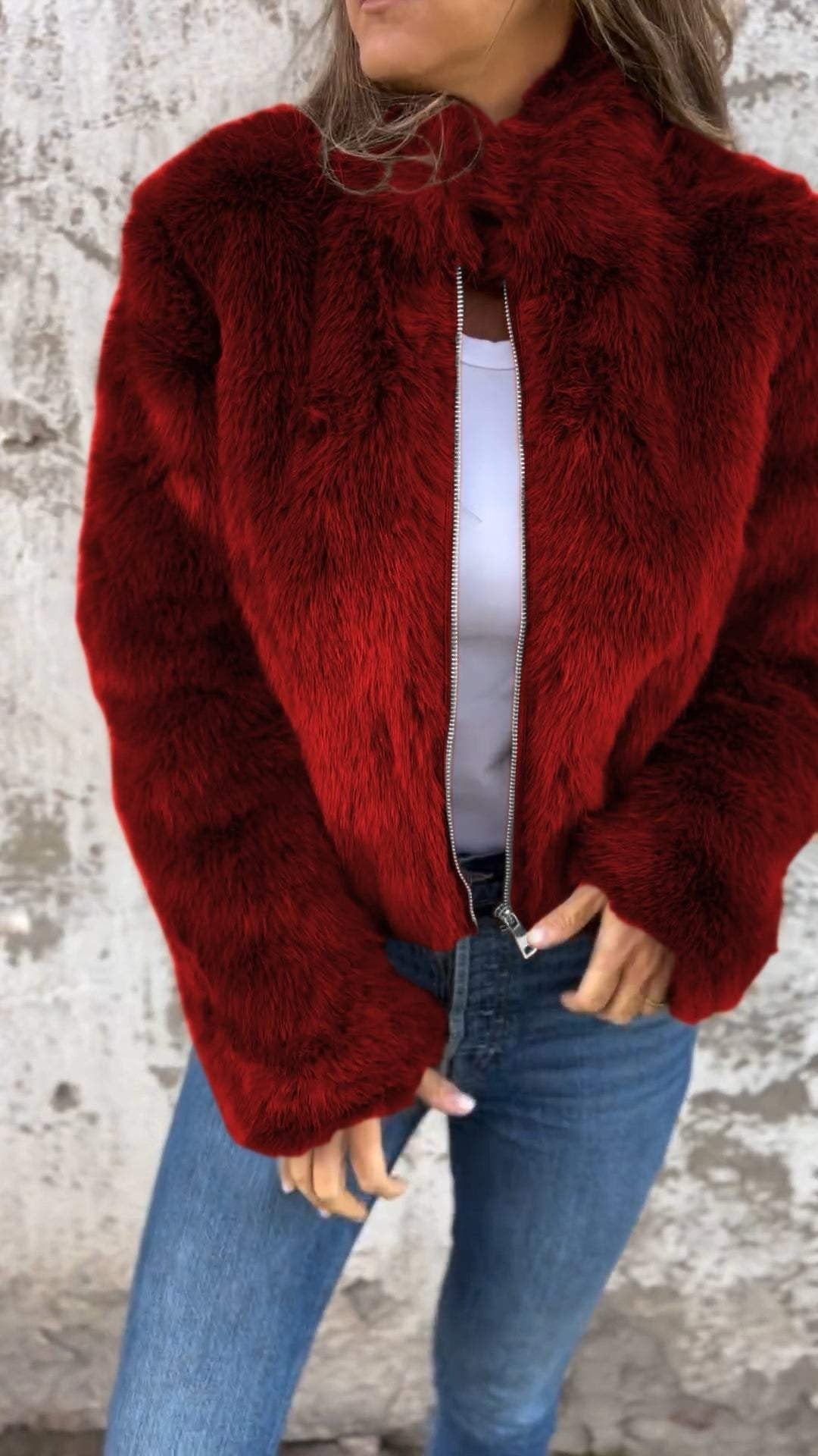 Manteau en fourrure haut de gamme femme – Veste élégante et chic pour hiver